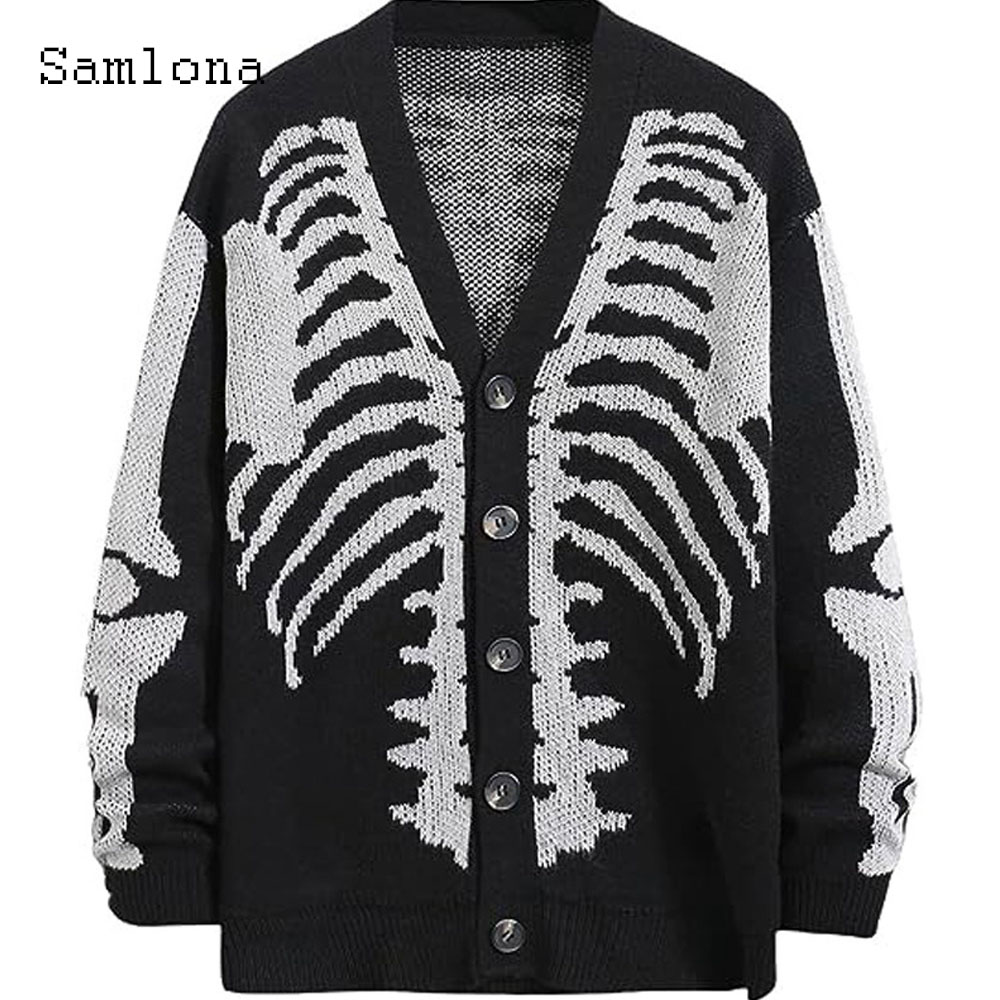 Men'S Fashion V Neck Sweater - Мужские повседневные вязаные свитера больших размеров