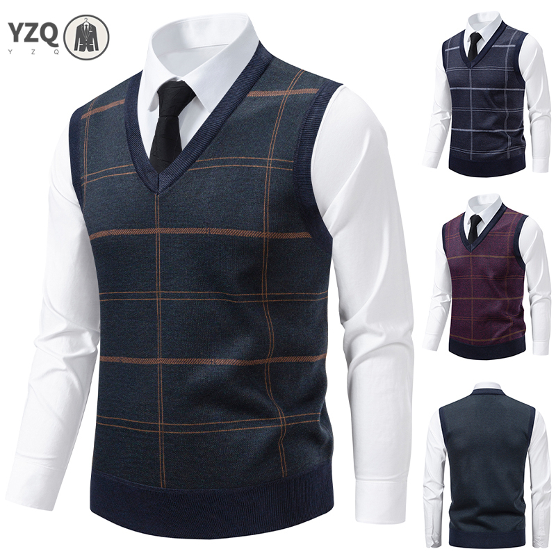 Men'S Fashion V Neck Sweater - Мужской вязаный свитер с v-образным вырезом,