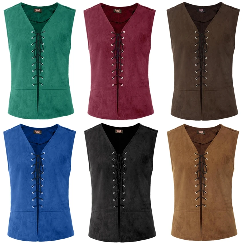 Mens Fashion Vest - Мужской панк-жилет в средневековом стиле, костюм
