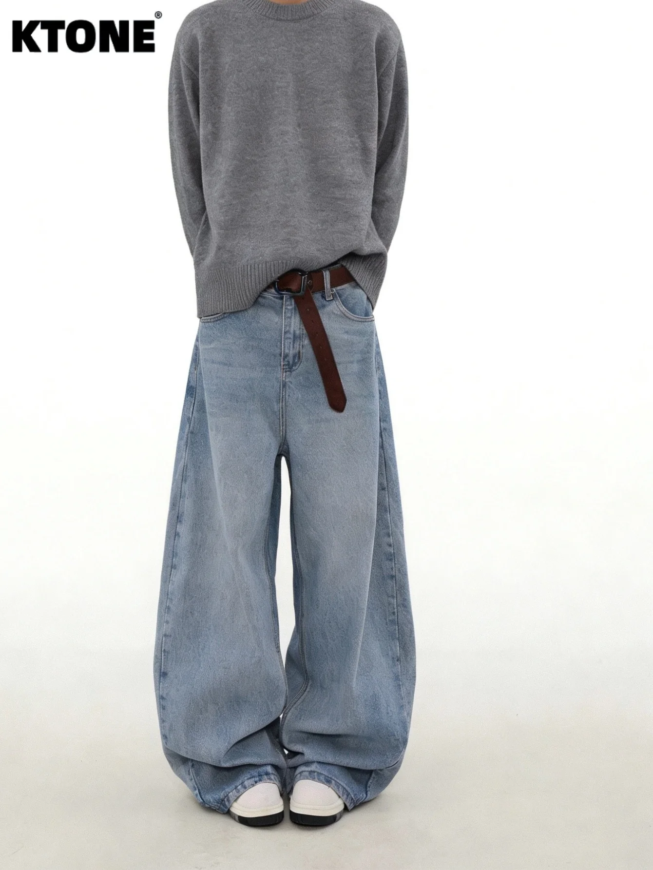 Men'S Fashion For 60 Year Old - Светло-синие джинсы-багги в стиле ретро Y2K