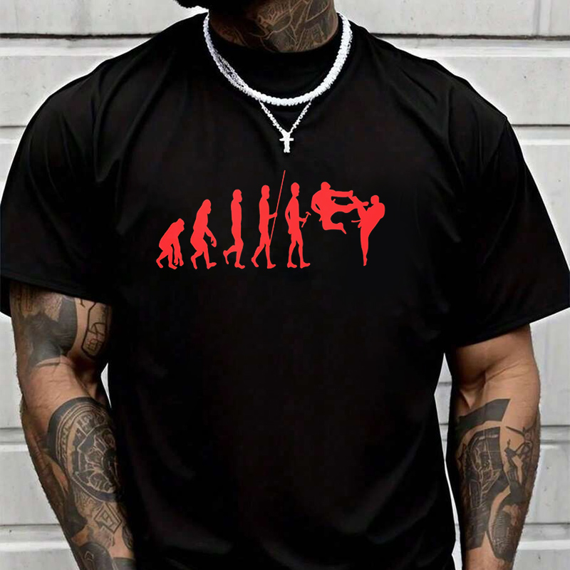 Men'S Fashion Evolution - Мужская футболка с графическим принтом Karate