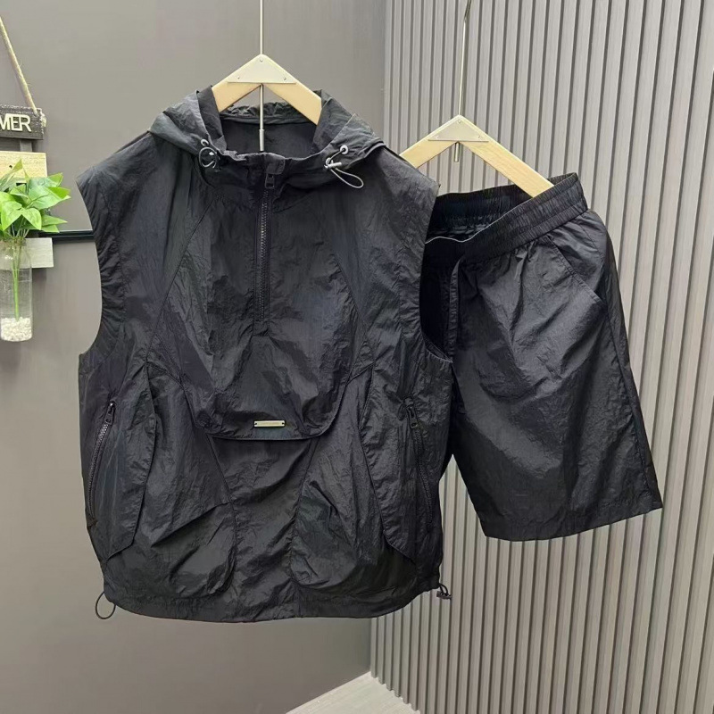 Mens Fashion Zip Up - Летний мужской повседневный комплект 2026: легкий