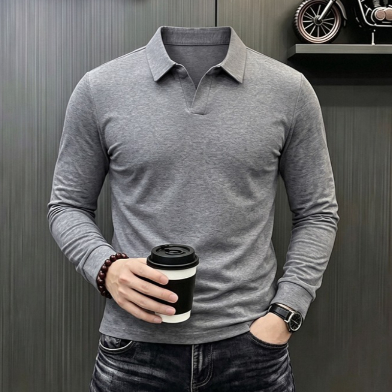 Men'S Fashion Polo - Мужская деловая повседневная футболка с длинным