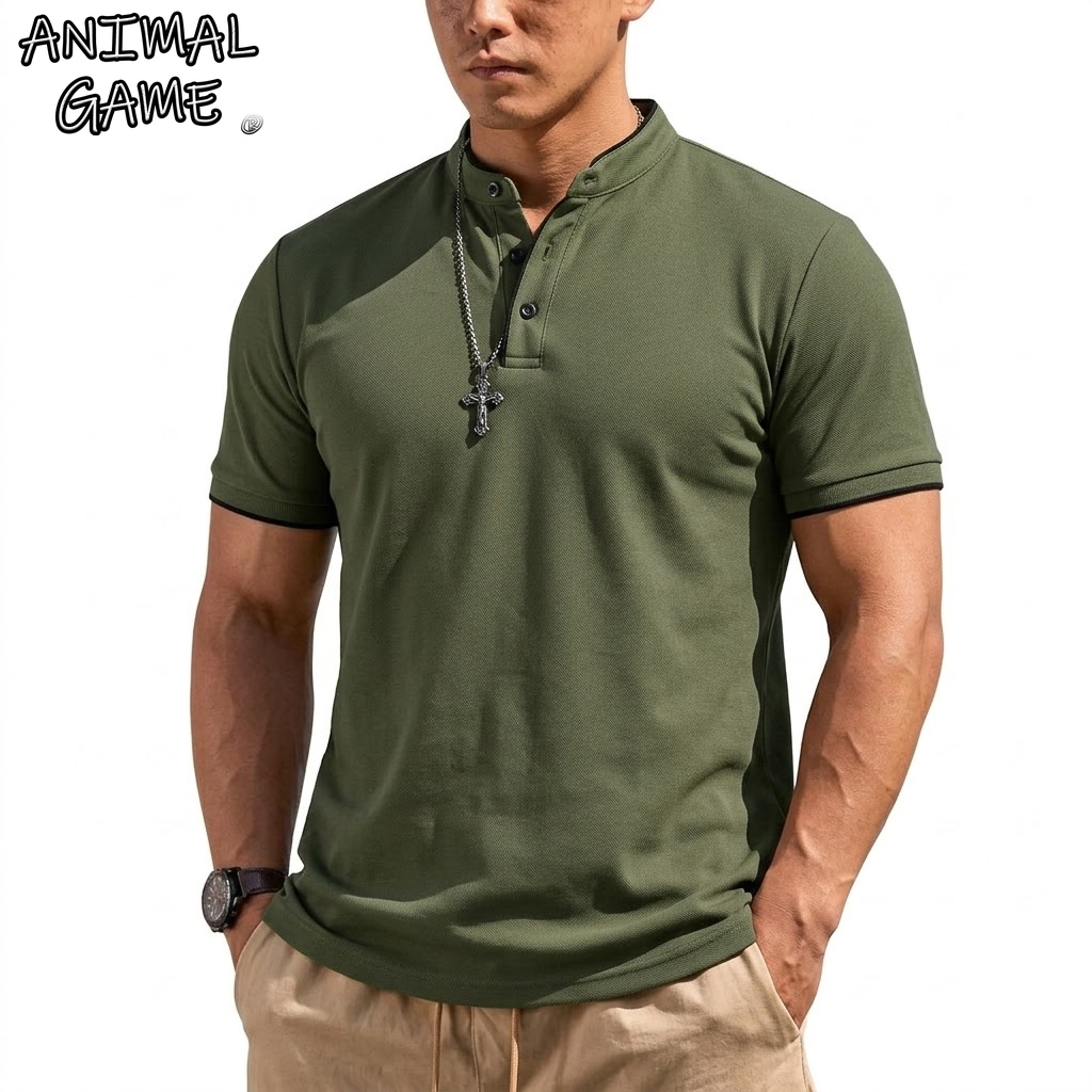 Men'S Fashion Polo - Летняя мужская футболка-поло с коротким рукавом