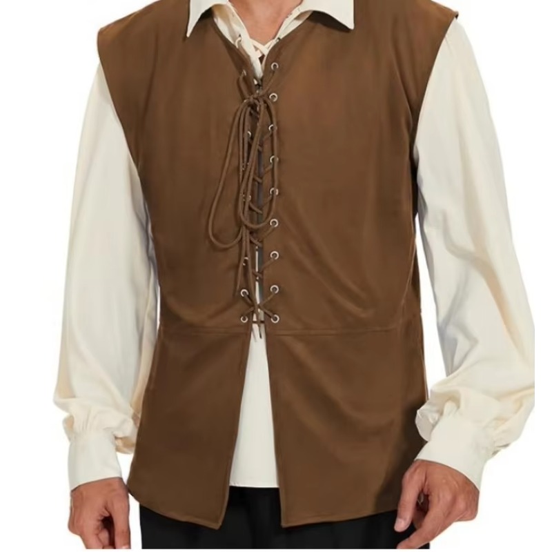 Mens Fashion Vest - Мужской свободный замшевый жилет в стиле