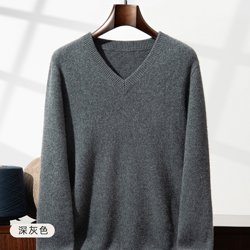 Мужской утолщенный кашемировый – обзор и цена Men'S Fashion V Neck Sweater