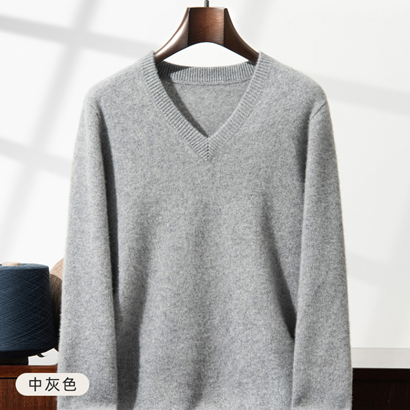 Мужской утолщенный кашемировый – обзор и цена Men'S Fashion V Neck Sweater