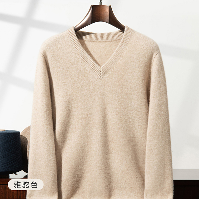 Мужской утолщенный кашемировый – обзор и цена Men'S Fashion V Neck Sweater