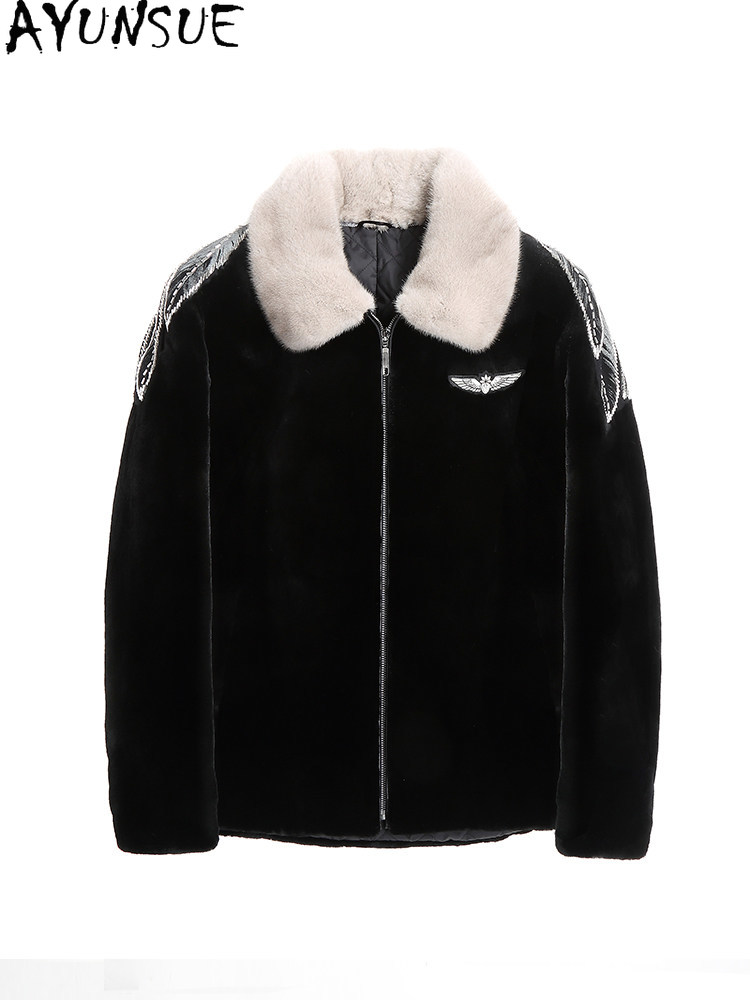 AYUSNUE Натуральная норковая ш – обзор и цена Men'S Fashion Zipper Jacket