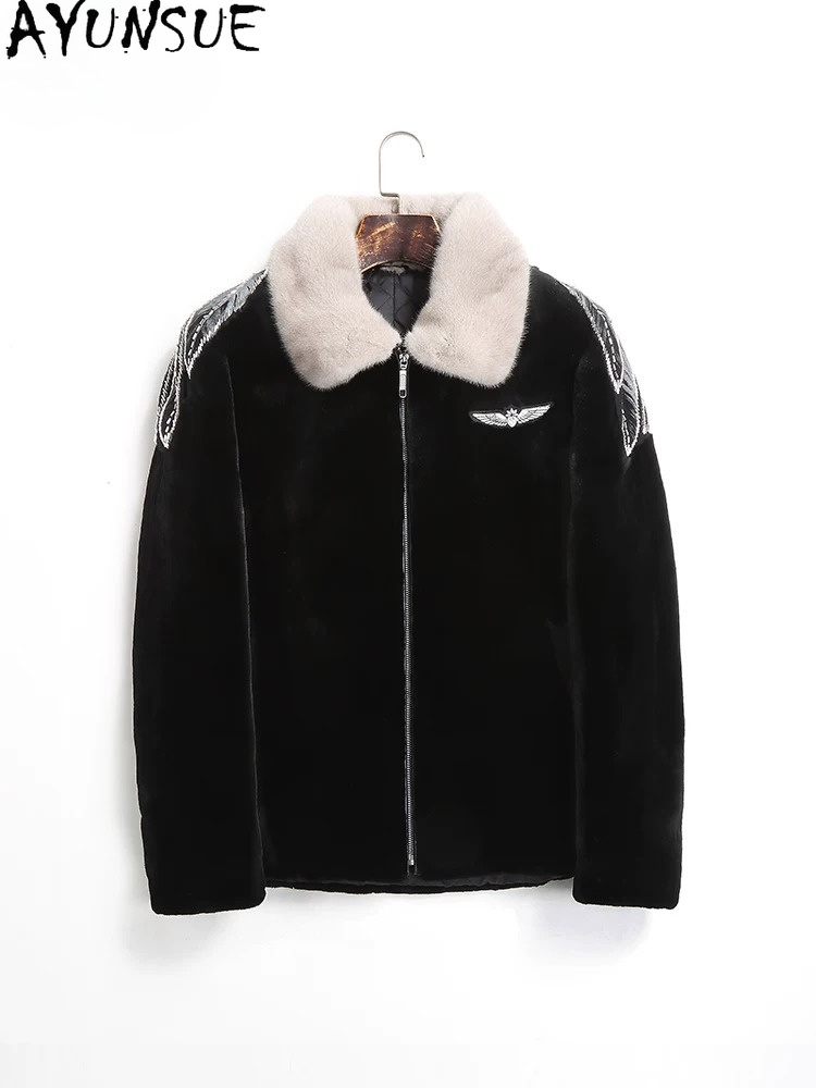 AYUSNUE Натуральная норковая ш – обзор и цена Men'S Fashion Zipper Jacket
