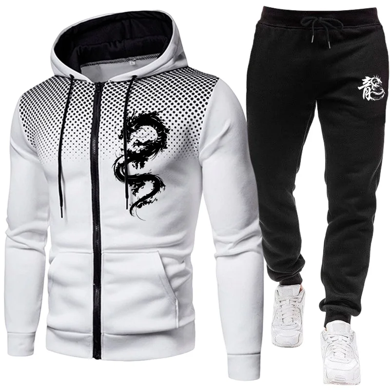 Мужской модный комплект с прин – обзор и цена Mens Fashion Zip Up