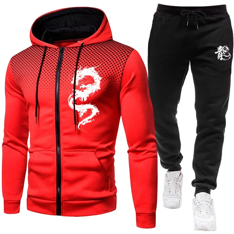 Мужской модный комплект с прин – обзор и цена Mens Fashion Zip Up